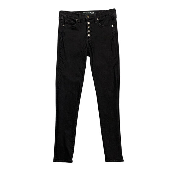 Veronica Beard Jeans Women 27 Raven Debbie 10" Skinny Ankle High Rise Button Fly - Picture 1 of 14